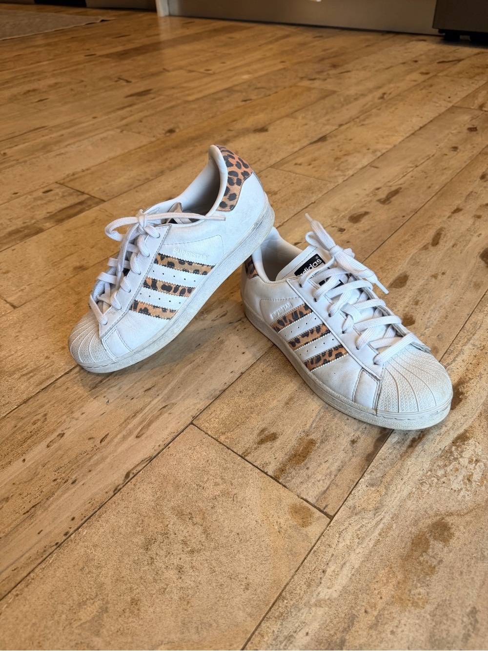 Adidas Superstar with Leopard Accent size 7